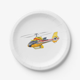 Cartoon-Hubschrauber Pappteller