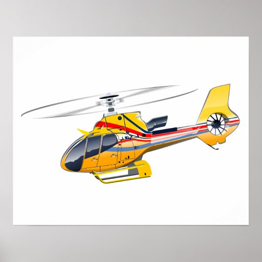 Cartoon-Hubschrauber Poster (Vorne)