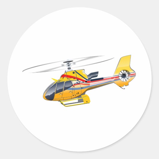 Cartoon-Hubschrauber Runder Aufkleber (Vorderseite)