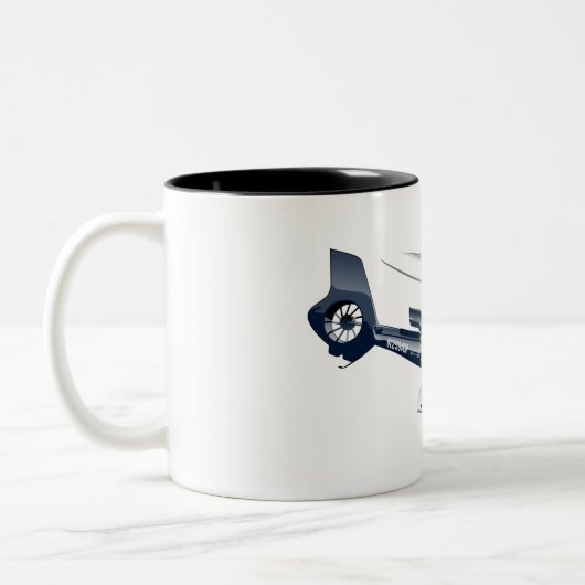 Cartoon-Hubschrauber Zweifarbige Tasse (Links)