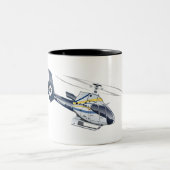 Cartoon-Hubschrauber Zweifarbige Tasse (Mittel)