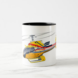 Cartoon-Hubschrauber Zweifarbige Tasse