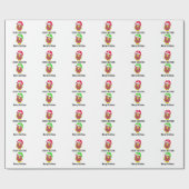 Cartoon Hühnchen in einer Weihnachtsmannmütze Geschenkpapier (Flach)