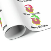 Cartoon Hühnchen in einer Weihnachtsmannmütze Geschenkpapier (Rolleneckpunkt)