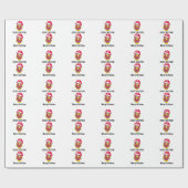 Cartoon Hühnchen in einer Weihnachtsmannmütze Geschenkpapier (Flach)