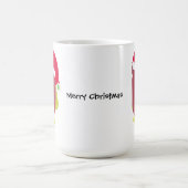 Cartoon Hühnchen in einer Weihnachtsmannmütze Kaffeetasse (Mittel)