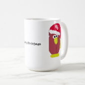 Cartoon Hühnchen in einer Weihnachtsmannmütze Kaffeetasse (VorderseiteRechts)