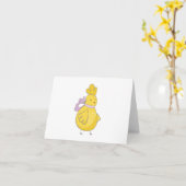 Cartoon Hühnchen mit Flügeln BLANK Karte (Gelbe Blume)