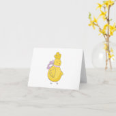 Cartoon Hühnchen mit Flügeln BLANK Karte (Gelbe Blume)