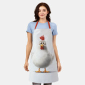 Cartoon Hühnchen mit weichem, weißem Federn Schürze (Getragen)