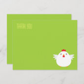 Cartoon Hühnchen (weiß) | Notizkarte Mitteilungskarte (Vorne/Hinten)