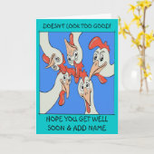 Cartoon Hühner, die Sie sehen, bekommen eine gute Karte (Gelbe Blume)