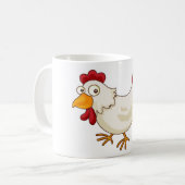 Cartoon Hühner-Tasse Kaffeetasse (Vorderseite Links)