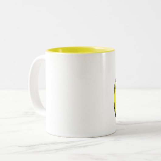 Cartoon-Hummel-Biene Zweifarbige Tasse (Vorderseite Links)