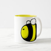 Cartoon-Hummel-Biene Zweifarbige Tasse (VorderseiteRechts)