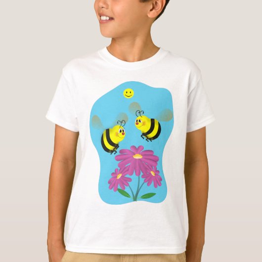 Cartoon-Hummel-Bienen T-Shirt (Vorderseite)