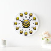 Cartoon-Hummel-und Bienen-Zahlen Große Wanduhr (Zuhause)