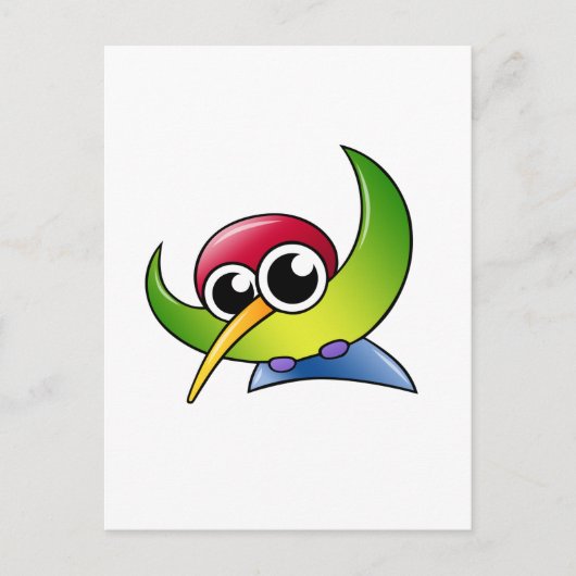 Cartoon Hummingbird Postkarte (Vorderseite)