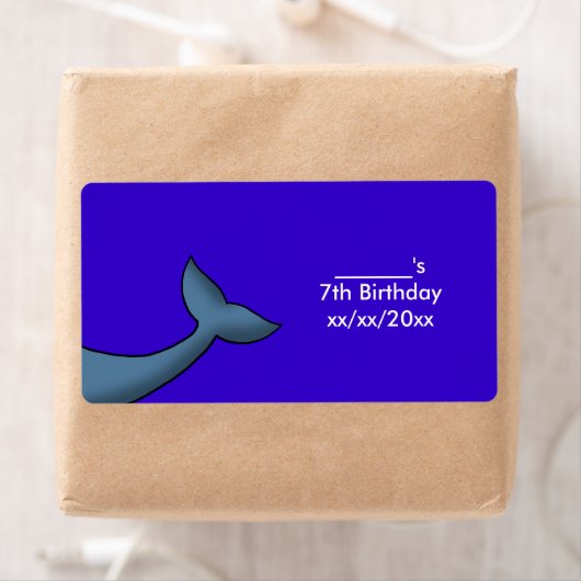 Cartoon Humpback Whale Schwanz Wein oder Wasserfla (Insitu)