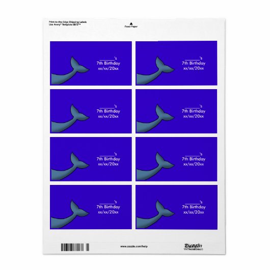 Cartoon Humpback Whale Schwanz Wein oder Wasserfla (Vorne)