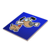 Cartoon-Hund; Blau Fliese (Seite)