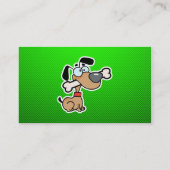 Cartoon-Hund; Grün Visitenkarte (Rückseite)
