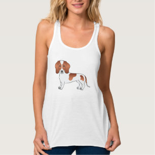 Cartoon Hund, Kurze Dackel, rot und weiß Tank Top