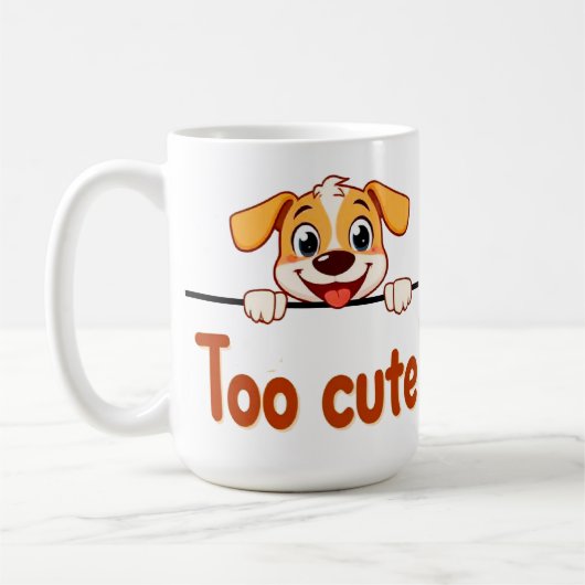 Cartoon-Hund mit ansprechendem Text Kaffeetasse (Links)