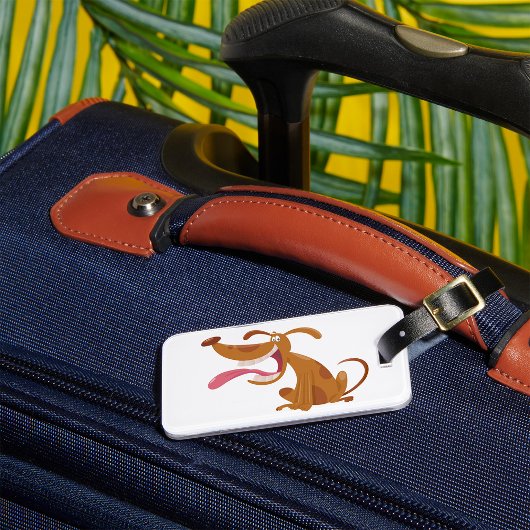 Cartoon Hund mit Big Smile und Zunge Out Gepäckanhänger