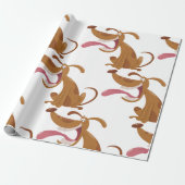 Cartoon Hund mit Big Smile und Zunge Out Geschenkpapier (Ungerollt)