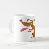 Cartoon Hund mit Big Smile und Zunge Out Kaffeetasse (Vorderseite Links)