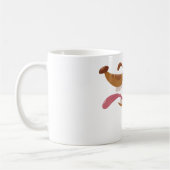 Cartoon Hund mit Big Smile und Zunge Out Kaffeetasse (Links)