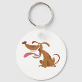 Cartoon Hund mit Big Smile und Zunge Out Schlüsselanhänger (Rückseite)