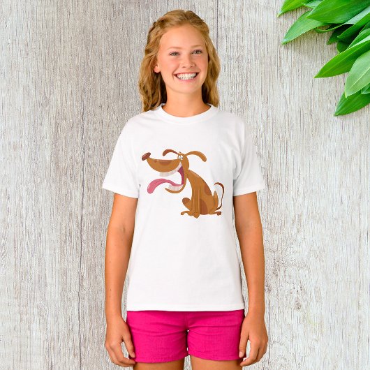 Cartoon Hund mit Big Smile und Zunge Out T-Shirt