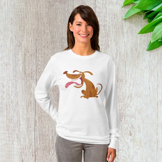 Cartoon Hund mit Big Smile und Zunge Out T-Shirt