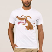 Cartoon Hund mit Big Smile und Zunge Out T-Shirt (Vorderseite)