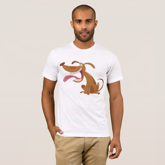 Cartoon Hund mit Big Smile und Zunge Out T-Shirt (Vorne ganz)
