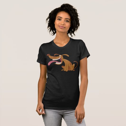 Cartoon Hund mit Big Smile und Zunge Out T-Shirt (Vorne ganz)