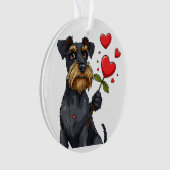 Cartoon-Hund mit Blume Ornament (Vorderseite)