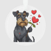 Cartoon-Hund mit Blume Ornament (Rückseite)