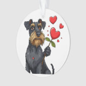 Cartoon-Hund mit Blume Ornament (Vorderseite)