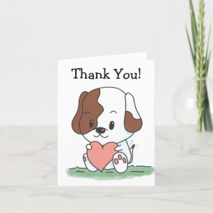Cartoon-Hund mit Herz - Danke