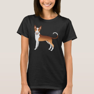 Cartoon-Hund mit rotem und weißem Draht T-Shirt