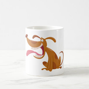 Cartoon Hund mit Zunge-Out-Tasse Kaffeetasse
