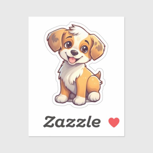 Cartoon-Hunde-Abbildung Aufkleber (Blatt)
