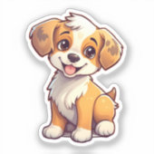 Cartoon-Hunde-Abbildung Aufkleber (Vorderseite)