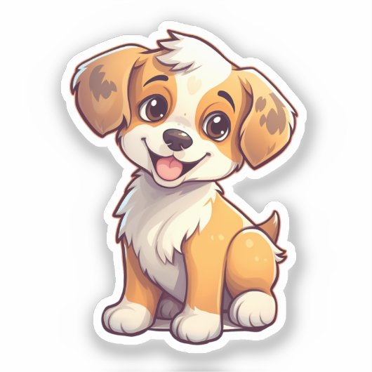 Cartoon-Hunde-Abbildung Aufkleber (Vorderseite)