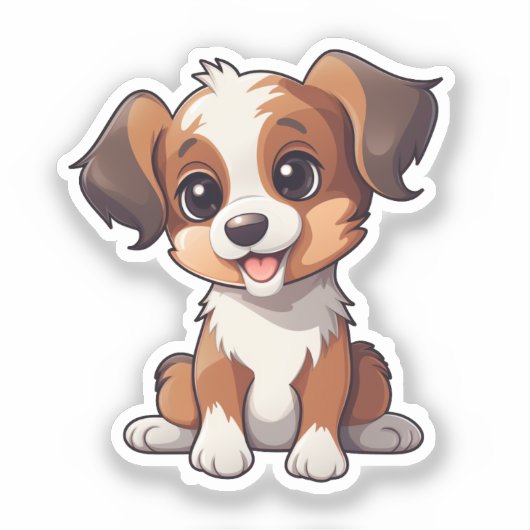 Cartoon-Hunde-Abbildung Aufkleber (Vorderseite)