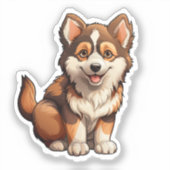 Cartoon-Hunde-Abbildung Aufkleber (Vorderseite)