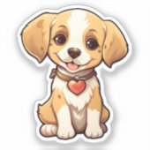 Cartoon-Hunde-Abbildung Aufkleber (Vorderseite)